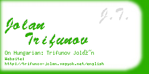 jolan trifunov business card